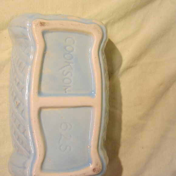 VTG COOKSON #625 CERAMIC BASKET WEAVE PLANTER - Picture 6 of 6